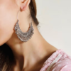 Yzai Ethnic Oxidized Silver Chandbalis