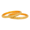 Yzai Minimal Gold Tone Bangles ( Set of 2) - Image 2